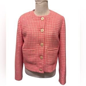 J Crew Pink Blazer Tweed-Style Jacket